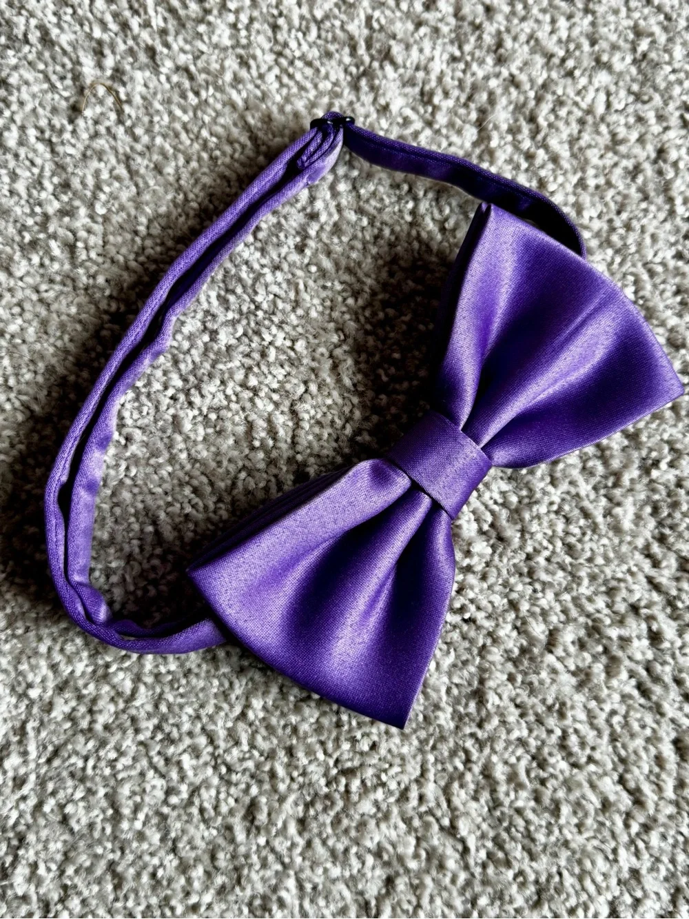 Unisex satin Purple Bow Tie